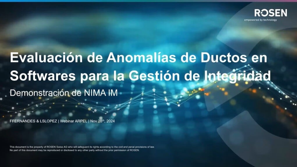 Evaluation of pipeline anomalies in integrity management software by Rosen