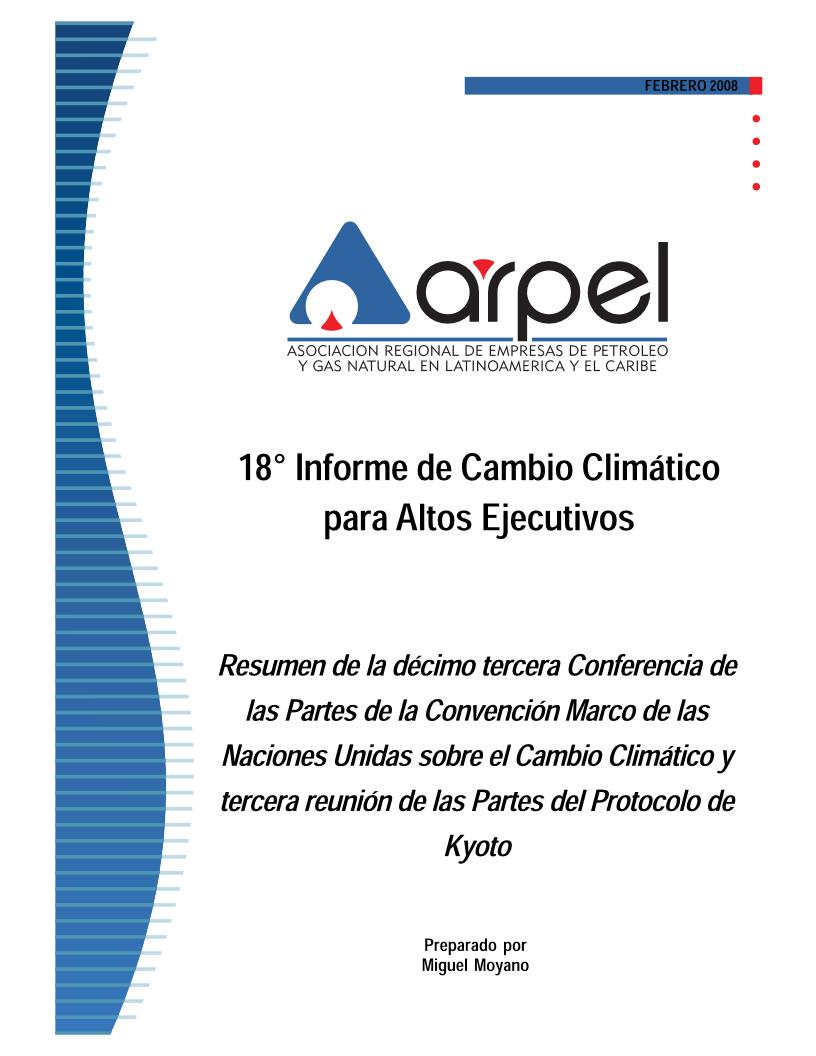 Informe sobre Cambio Climático para la Alta Gerencia n°18 (COP 13)